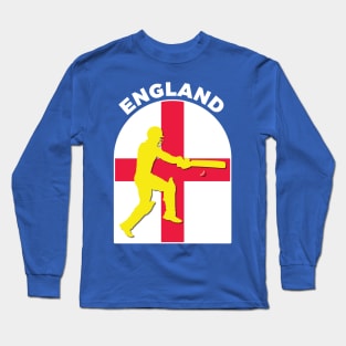 England Cricket Batsman England Flag Long Sleeve T-Shirt